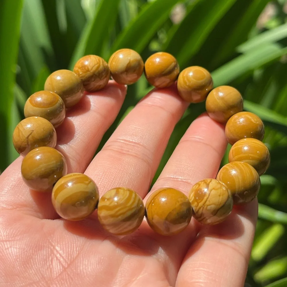 12.5mm‎ stretchable petrified wood bracelet